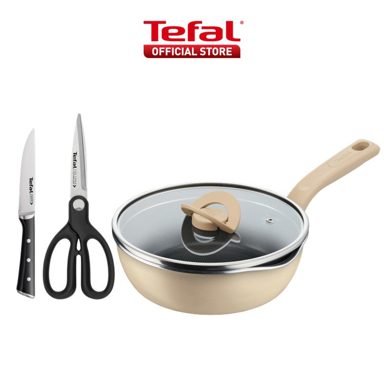 Tefal One Pick Pot Pan 22cm Wok Pan w/glass lid G16725/G16625/G16525