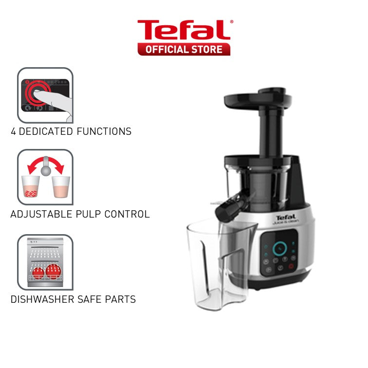 Tefal Juice n Clean Slow Juicer with Plastic & Stainless Steel