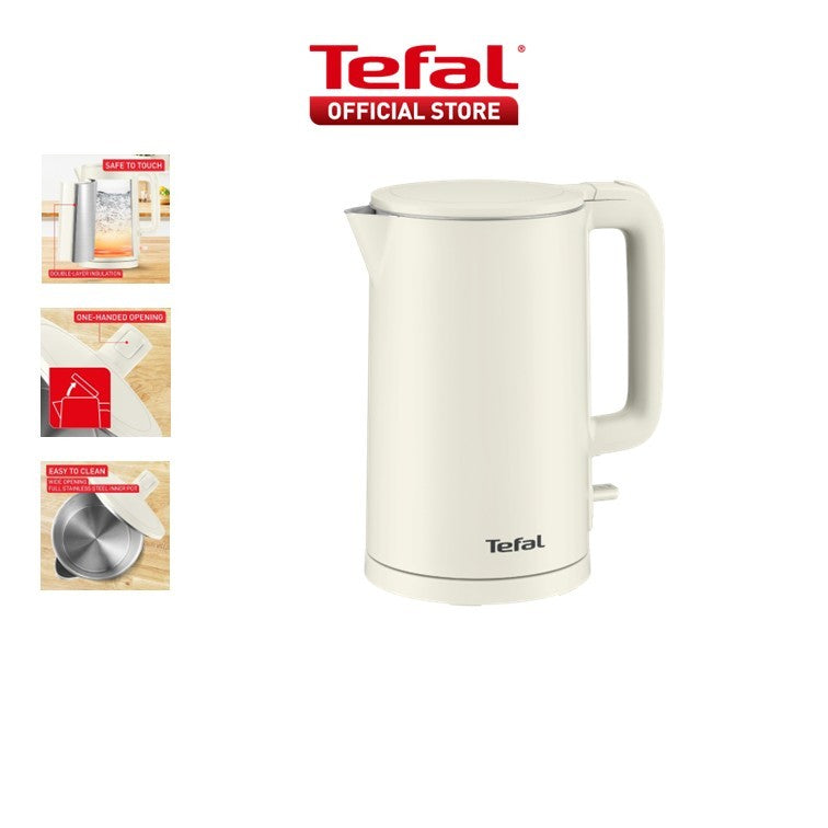 Tefal Thermo Protect 1.5L Kettle – Safe to Touch, 1500W Fast Heating, Easy to Use, Auto-off, 360 Rotation KO140A/KO1408