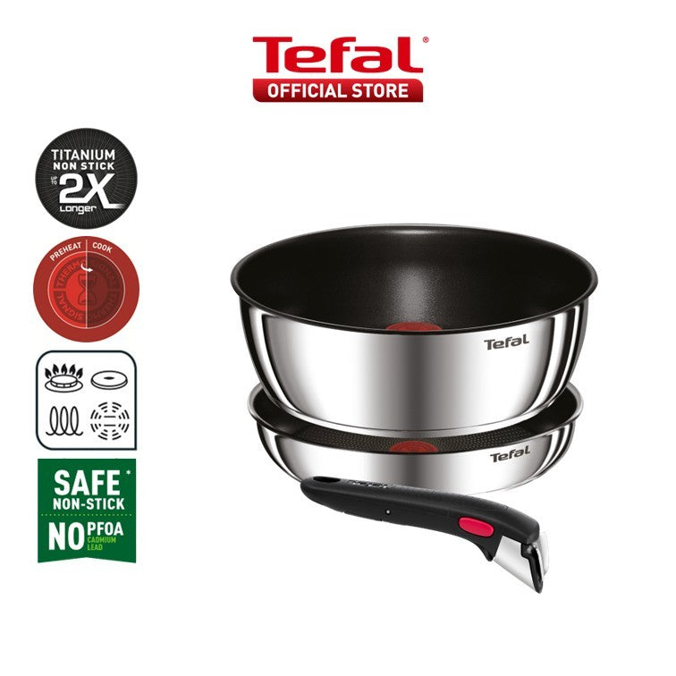 Tefal Ingenio Edition 3pc Set (Fry Pan 22cm +Deep Fry Pan 24cm