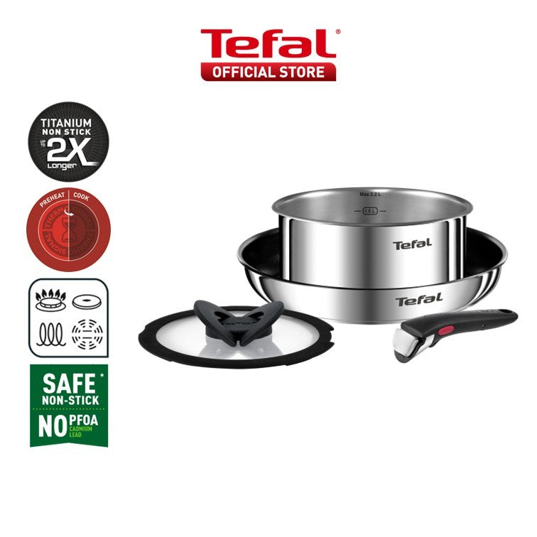 Tefal Ingenio Emotion 4pc Set (Fry Pan 24cm +Saucepan 18cm+ Lid