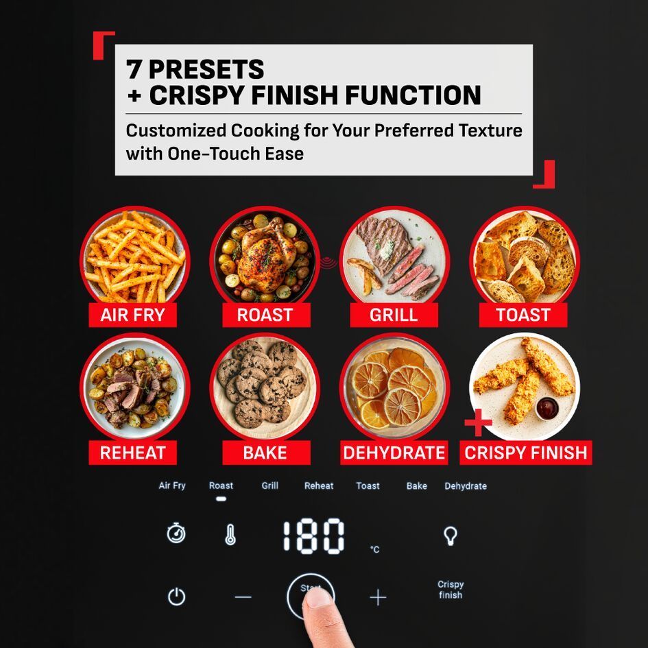 (NEW) Tefal Easy Fry Far Infrared Dual Heat 7L Air Fryer EY8328 - Infra-HeatTM Technology, 7 Preset, Dual Heating