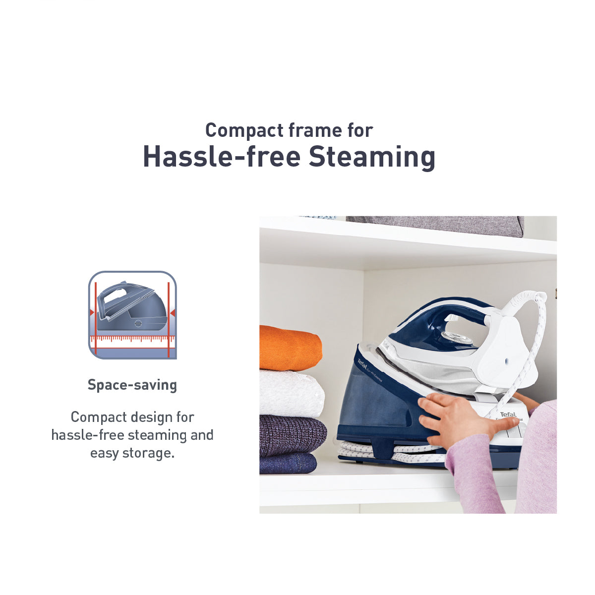 Tefal Express Easy Steam Station Steam Generator 1.4L 2200W SV6116  270g Steam Boost, Smart Technology, Compact, Flawless Glide