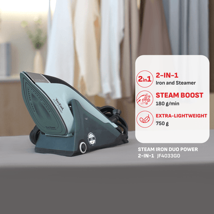 Tefal Duo Power 2 in 1 Iron & Steam JF4033 ƒ?? Safety Auto Off, Lightweight, Powerful, Suitable for All Fabric