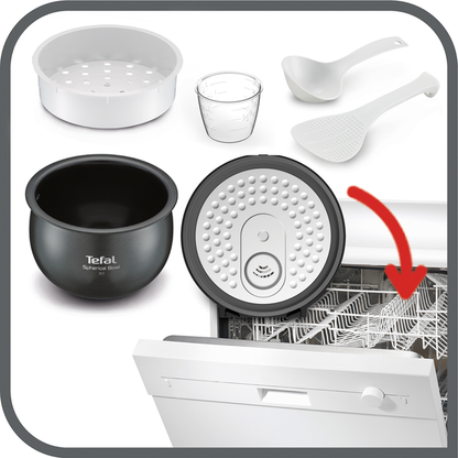 Tefal Delirice Pro Induction Spherical Pot Rice Cooker 1.5L RK808A  16 Programmes, Multi-Layer Non-Stick, Spherical Pot, Easy to Clean, 8 Cups