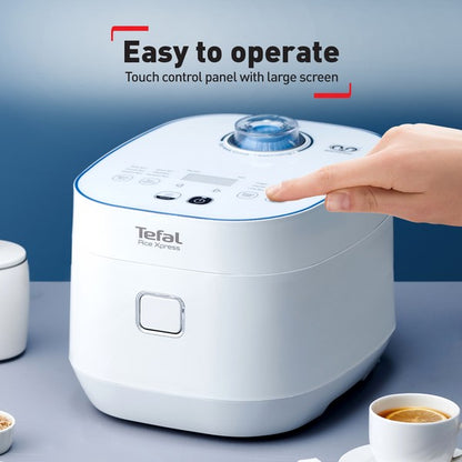 Tefal Xpress Fuzzy Logic Rice Cooker 1.5L RK5221  12 Programmes, Non-Stick, Removable Inner Lid, 2x Faster, 8 Cups
