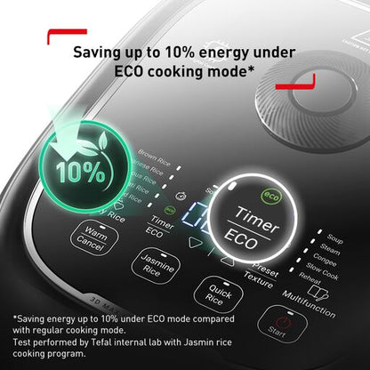 Tefal Delirice Max Fuzzy Logic 1.8L Rice Cooker RK7778 ƒ?? 10 cups, 13 programs, 4mm spherical pot with ceramic coating