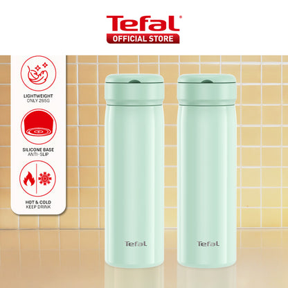 Tefal Mobility 450ml Vacuum Insulated Thermal Bottle - 6 hr Hot, 12 hr Cold, 316L Superior Stainless Steel, Leakproof