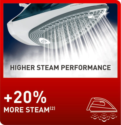 Tefal Express Steam Iron, 270ml 2400W Green/White FV2831  Powerful, Anti-Drip, Easy-to-Use, Fast Glide