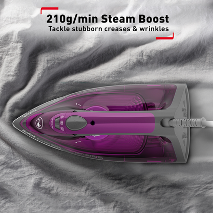 Tefal Express Steam Iron (Powergliss Ceramic Soleplate) 270ml 2600W FV2843  210g Steam Boost, Anti-Drip, Easy Refill, Fast Glide
