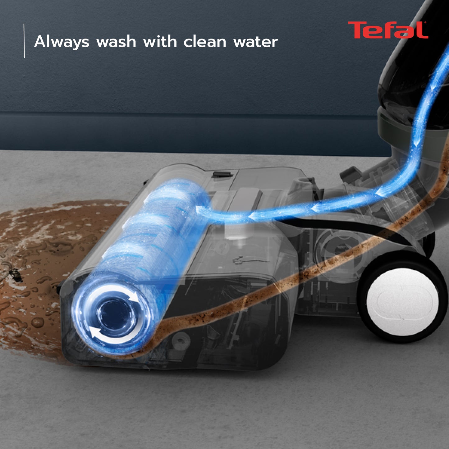 Tefal X-Clean 4/5 Wet & Dry Handstick Vacuum GF5035/GF5436 - 2-in-1 Vacuum & Wash, Edge Cleaning, Self-Cleaning, Smart Dirt Detection, LED Display