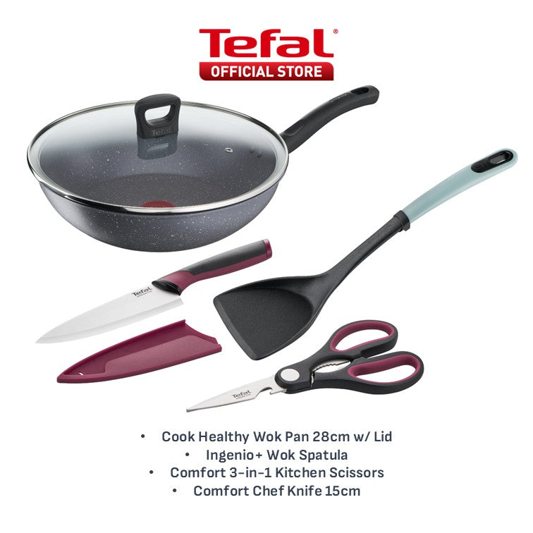 Tefal Cook Healthy Range Frypan, Deep Frypan, Wok Pan 24cm/26cm/28cm