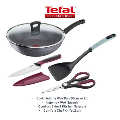 Tefal Cook Healthy Range Frypan, Deep Frypan, Wok Pan 24cm/26cm/28cm