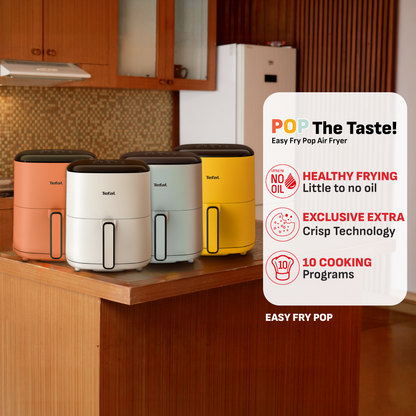 (NEW) Tefal Easy Fry POP 5L Air Fryer EY245 - 10 Programs, Mode Option, Adjustable Temperature, Touch Panel, Dishwasher-safe