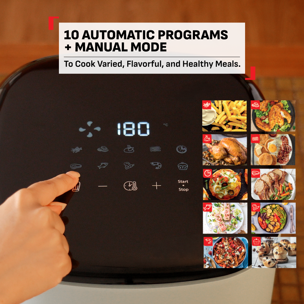 (NEW) Tefal Easy Fry POP 5L Air Fryer EY245 - 10 Programs, Mode Option, Adjustable Temperature, Touch Panel, Dishwasher-safe