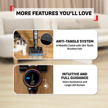 Tefal X-Clean 7 Wet & Dry Handstick GF5736 2-in-1 Vacuum & Wash, 180 Lay-Flat, Self-Clean + Hot Air Dry, Powerful 250W