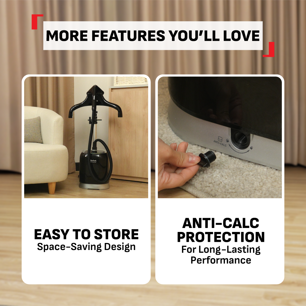 Tefal Pro Style Garment Steamer IT3480 – Perfect for all Fabrics, Sanitizing Function , Vertical System, Long-Lasting