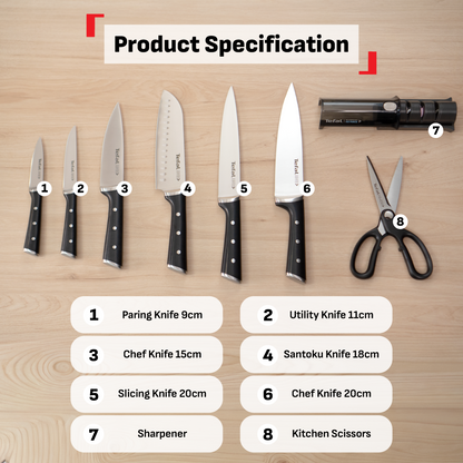 Tefal Ice Force Knives and Kitchen Scissors