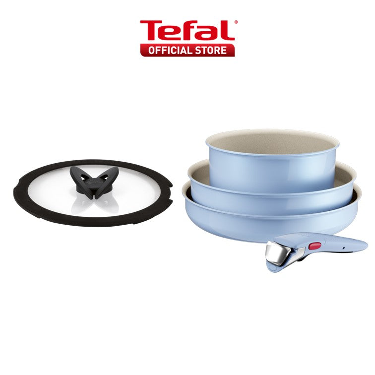 Tefal Ingenio Serenity Cookware Set - 4pc (Frypan 28cm + Wokpan 26cm+ Saucepan 20cm + Handle)