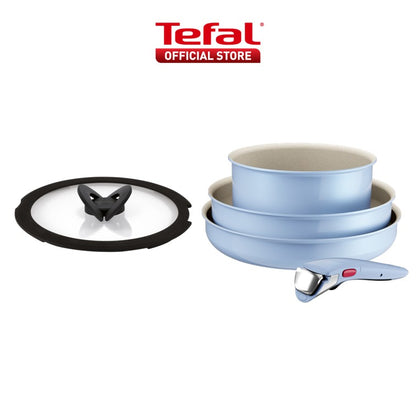 Tefal Ingenio Serenity Cookware Set - 4pc (Frypan 28cm + Wokpan 26cm+ Saucepan 20cm + Handle)