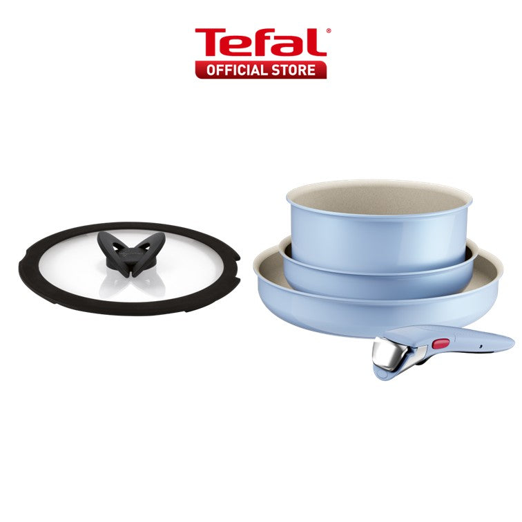 Tefal Ingenio Serenity Cookware Set - 4pc (Frypan 22cm + Frypan 28cm+ Saucepan 20cm + Handle)