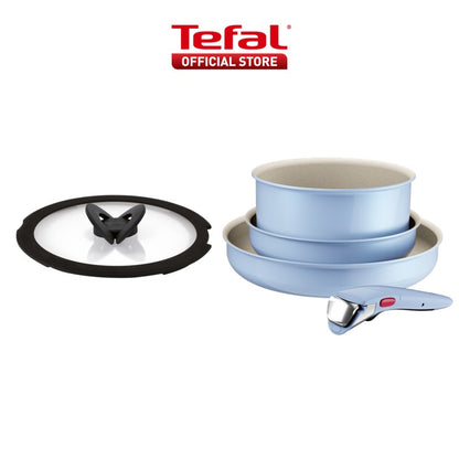 Tefal Ingenio Serenity Cookware Set - 4pc (Frypan 22cm + Frypan 28cm+ Saucepan 20cm + Handle)
