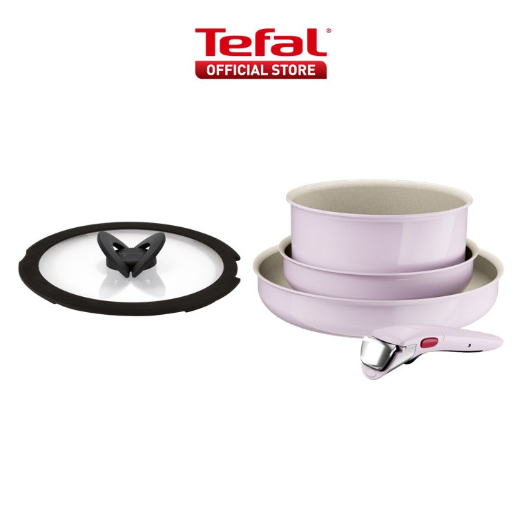 Tefal Ingenio Serenity Cookware Set - 4pc (Frypan 22cm + Frypan 28cm+ Saucepan 20cm + Handle)