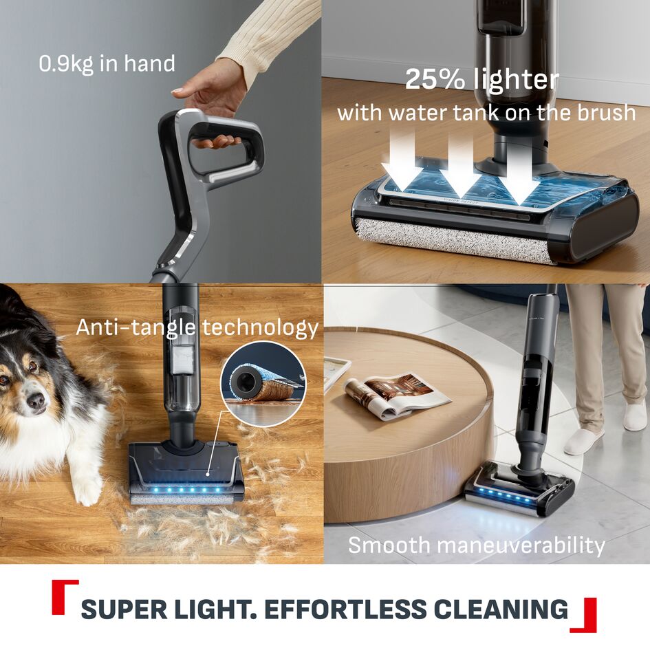 (UPGRADED)Tefal X-Clean 7 PRO Wet & Dry Handstick GF5856-Powerful 250W,2-in-1 Vacuum & Wash,Self clean + Fast dry