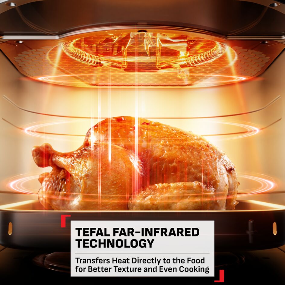 Tefal Easy Fry Far-Infrared Vision Digital Air Fryer with Window 6L EY820A  - 6L, 8 Preset Programs, Illuminated Viewing Window