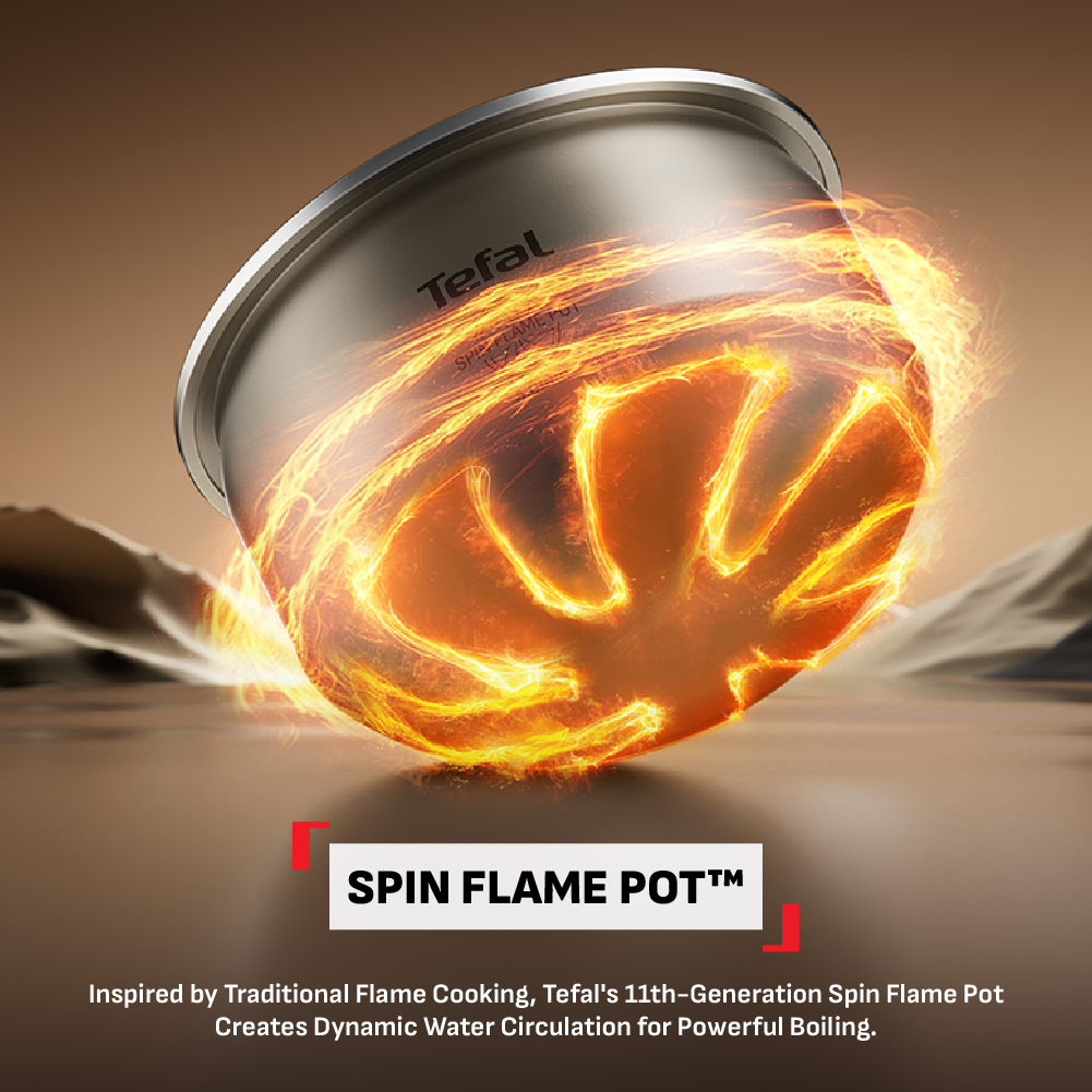 (NEW) Tefal Infra Rice Max Induction Rice Cooker RK889- 1.5L Spin Flame Pot, 15 Presets, Top Control Panel
