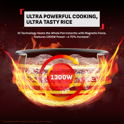 (NEW) Tefal Infra Rice Max Induction Rice Cooker RK889- 1.5L Spin Flame Pot, 15 Presets, Top Control Panel