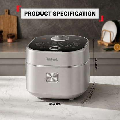 (NEW) Tefal Infra Rice Max Induction Rice Cooker RK889- 1.5L Spin Flame Pot, 15 Presets, Top Control Panel