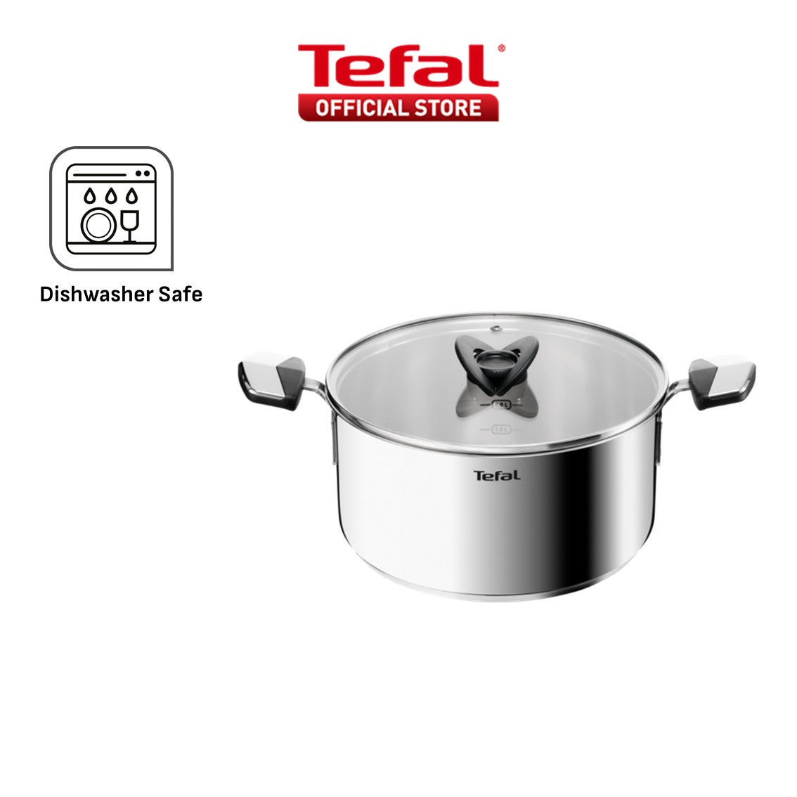 Tefal Emotion+ Flavors Stainless Steel Stew Pot, Saucepan and Fry Pan 24cm,28cm