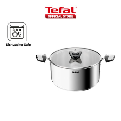 Tefal Emotion+ Flavors Stainless Steel Stew Pot, Saucepan and Fry Pan 24cm,28cm