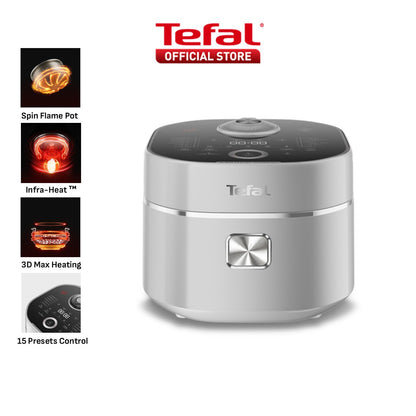 (NEW) Tefal Infra Rice Max Induction Rice Cooker RK889- 1.5L Spin Flame Pot, 15 Presets, Top Control Panel
