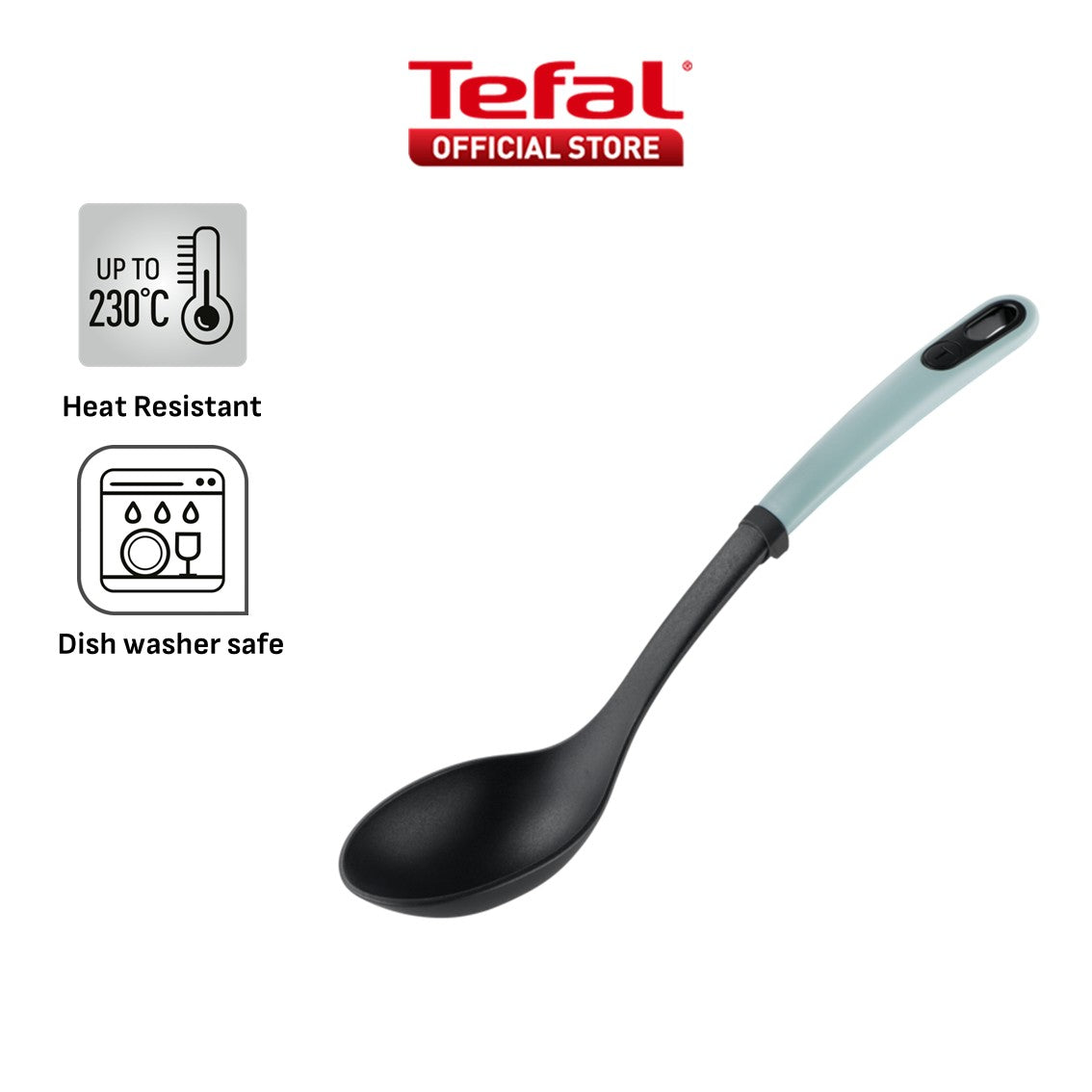 Tefal Ingenio+ Red Heat Resistant Kitchen Tools - Spoon, Ladle, Y Peeler, Angled Spatula, Slotted Turner, Wok Spatula