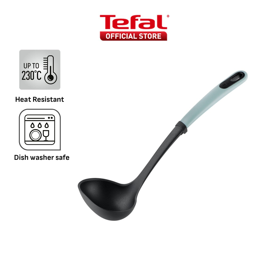 Tefal Ingenio+ Red Heat Resistant Kitchen Tools - Spoon, Ladle, Y Peeler, Angled Spatula, Slotted Turner, Wok Spatula