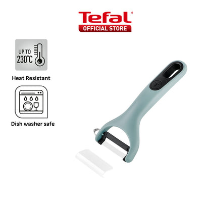 Tefal Ingenio+ Red Heat Resistant Kitchen Tools - Spoon, Ladle, Y Peeler, Angled Spatula, Slotted Turner, Wok Spatula