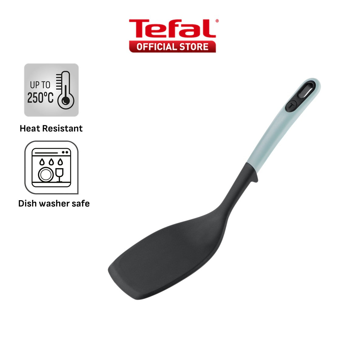 Tefal Ingenio+ Red Heat Resistant Kitchen Tools - Spoon, Ladle, Y Peeler, Angled Spatula, Slotted Turner, Wok Spatula