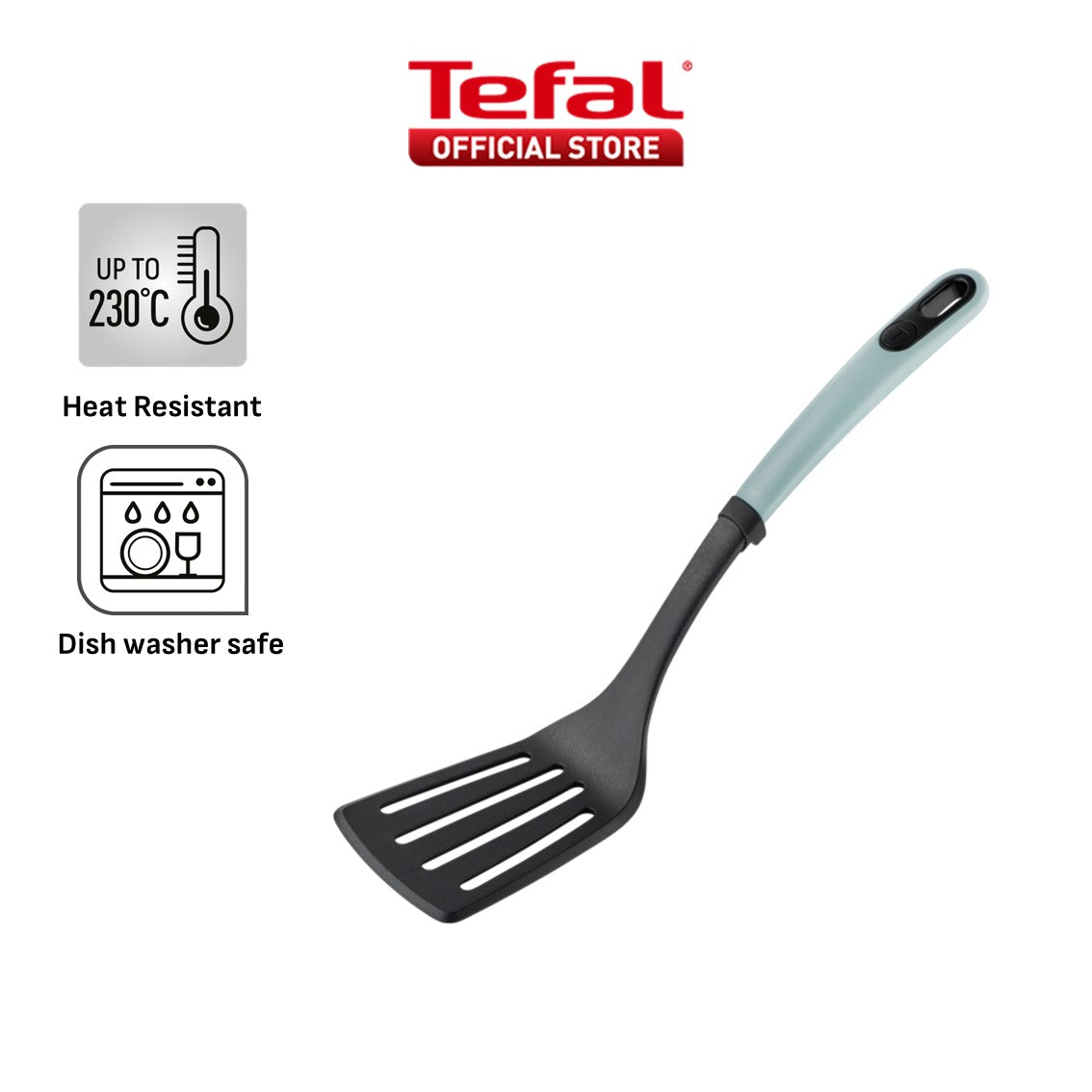 Tefal Ingenio+ Red Heat Resistant Kitchen Tools - Spoon, Ladle, Y Peeler, Angled Spatula, Slotted Turner, Wok Spatula