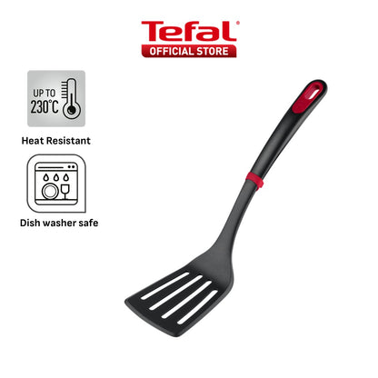 Tefal Ingenio+ Red Heat Resistant Kitchen Tools - Spoon, Ladle, Y Peeler, Angled Spatula, Slotted Turner, Wok Spatula