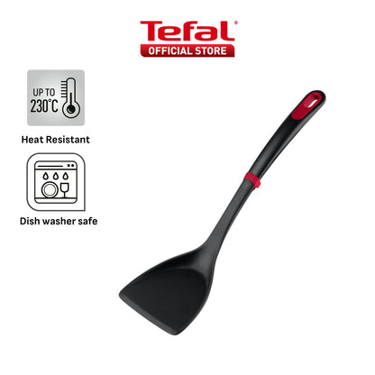 Tefal Ingenio+ Red Heat Resistant Kitchen Tools - Spoon, Ladle, Y Peeler, Angled Spatula, Slotted Turner, Wok Spatula