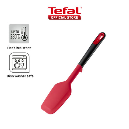 Tefal Ingenio+ Red Heat Resistant Kitchen Tools - Spoon, Ladle, Y Peeler, Angled Spatula, Slotted Turner, Wok Spatula