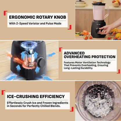Tefal Blendforce Essential Blender w/ Chopper BL4118 - 450W, 1.85L Capacity, 4 Blades, 2 Speed, Pulse Mode