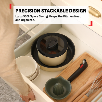 Tefal Ingenio So Delicious Cookware Set - 4pc/5pc, Saucepan w/lid, Frypan 24cm, Wokpan 26cm, Handle