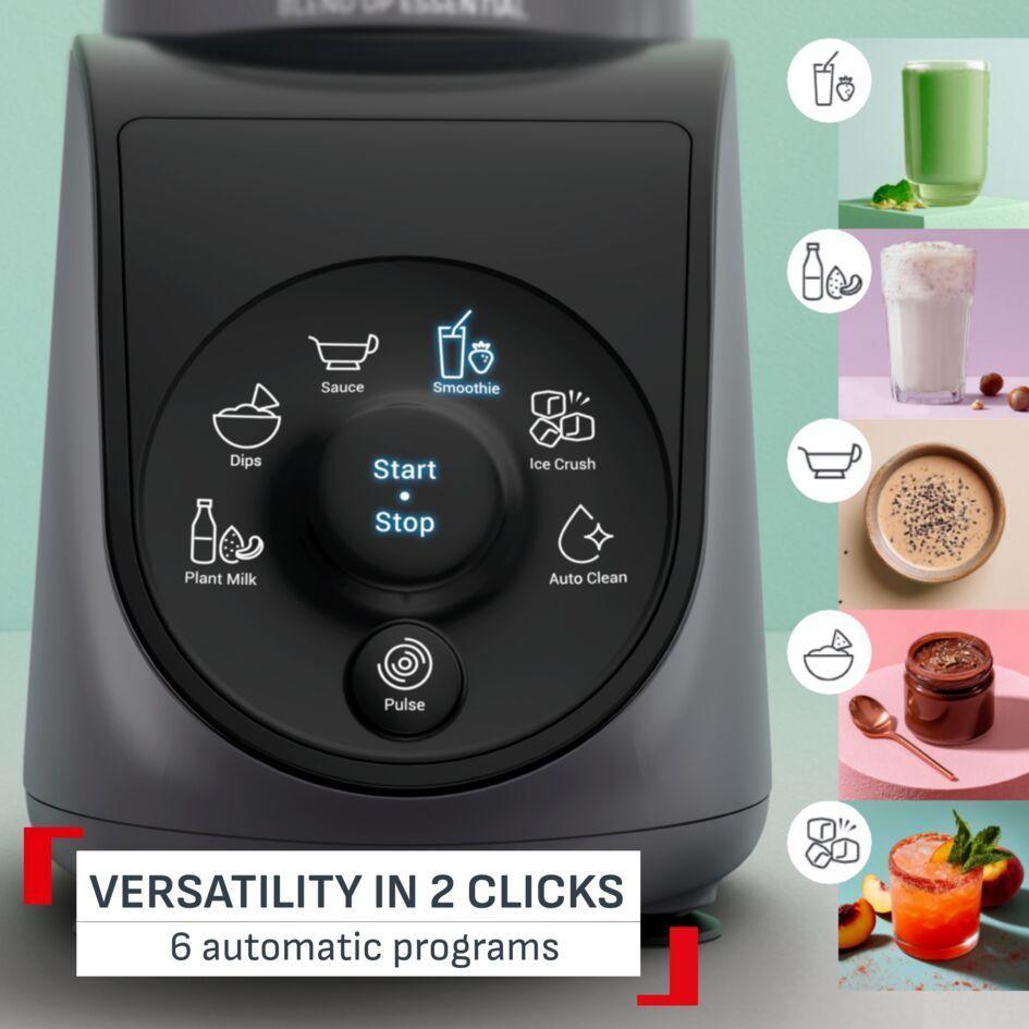 Tefal Blendup Essential Personal Blender BL1EJB - 8000W, 4 Stainless Steel Removable Blades, 6 Automatic Programs