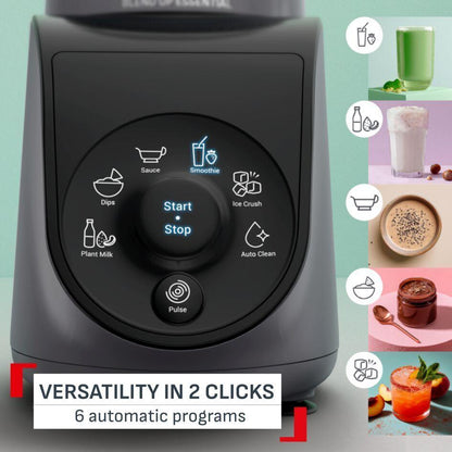 Tefal Blendup Essential Personal Blender BL1EJB - 8000W, 4 Stainless Steel Removable Blades, 6 Automatic Programs