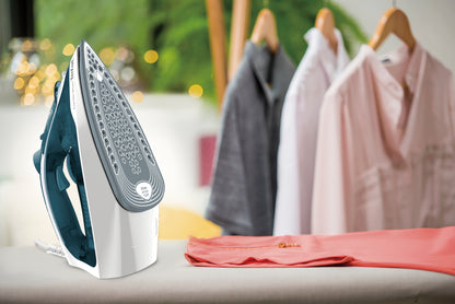 Tefal Express Steam Iron, 270ml 2400W Green/White FV2831  Powerful, Anti-Drip, Easy-to-Use, Fast Glide