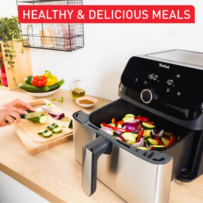 Tefal Easy Fry Mega Digital Air Fryer 7.5L EY855D  XL capacity, compact, 8 preset programmes, energy saving, dishwasher safe