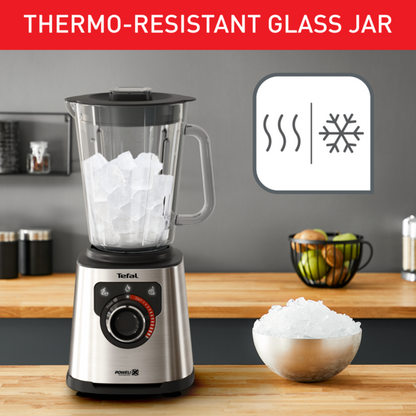Tefal Perfect Mix+High Speed Blender BL871D, Powerful 1200W motor, 2L large capacity, Powelix technology, Thermal-shock resistant glass jar, Removable blade, 3 smart pre-set programs
